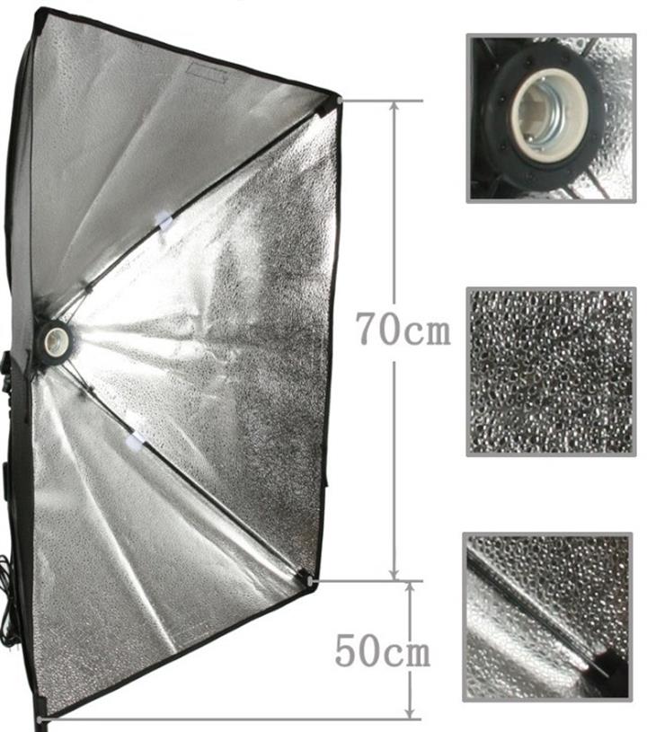50X70cm单灯头摄影柔光箱摄影棚摄影灯具送柔光布罩-摄影器材