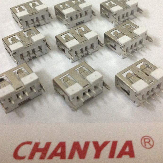 供应公明180度直插USB母座短体厂家