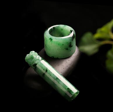 翡翠翎管扳指套件