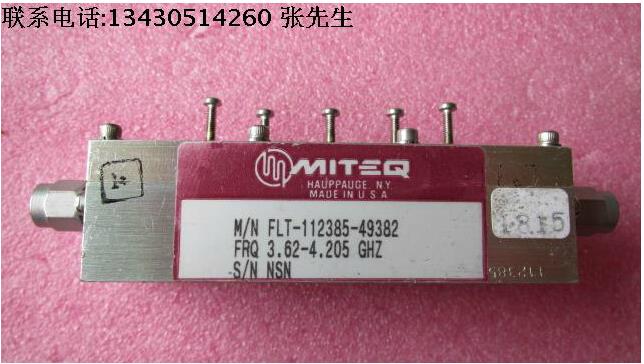 MITEQ FLT-112385-49382 3.62-4.205GHz SMA RF 同轴带通滤波器 