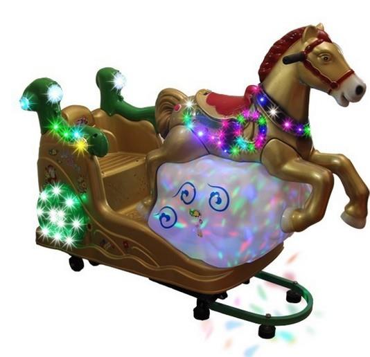 豪华双人座新款儿童电动马投币摇摇车摇摆机白云飞马