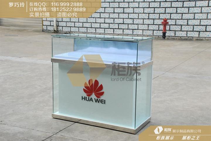 供应江苏盐城华为玻璃手机柜批发,华为手机柜定做