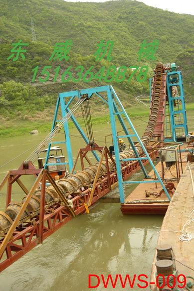 广西石子多砂矿链子传动70型挖斗挖沙船价格