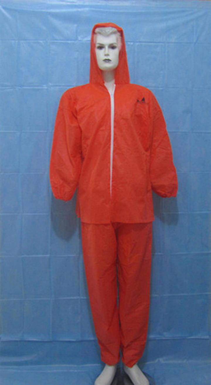 供应橘红色防喷服价格/防喷油服厂家/分体式隔离服