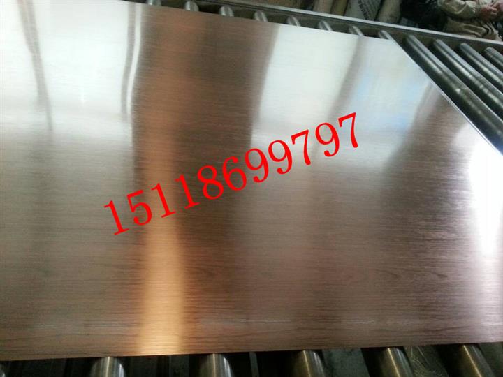 供应高档304不锈钢酒红拉丝板可做无指纹处理