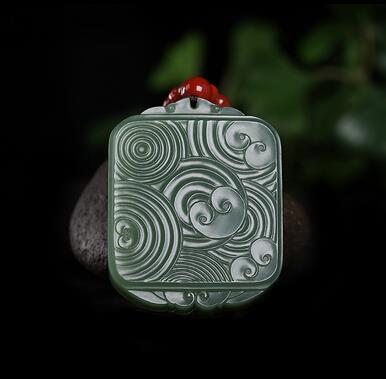 精品碧玉平安如意牌