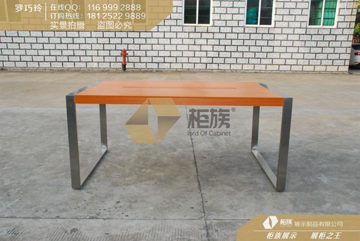 供应全新款苹果木纹中岛体验桌批发,苹果体验台价格